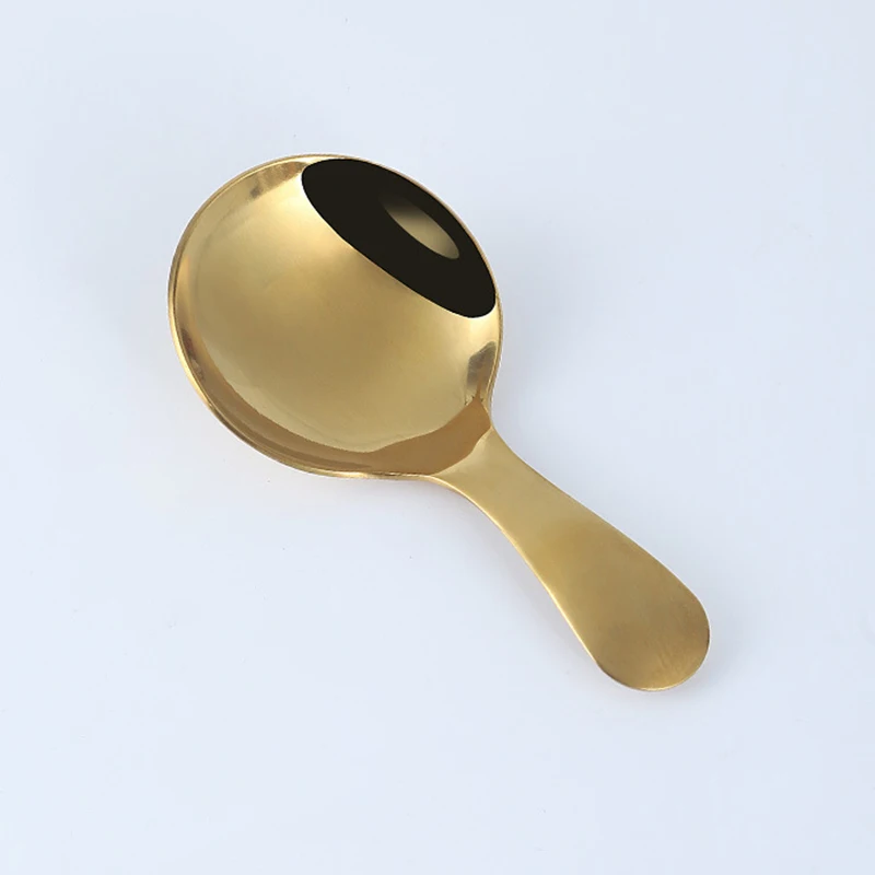 

3/5pcs Cute Stainless Steel Mini Spoon Gold Ice Cream Sugar Condiment Spoon Short Handled Tea Coffee Scoop Kitchen Tools