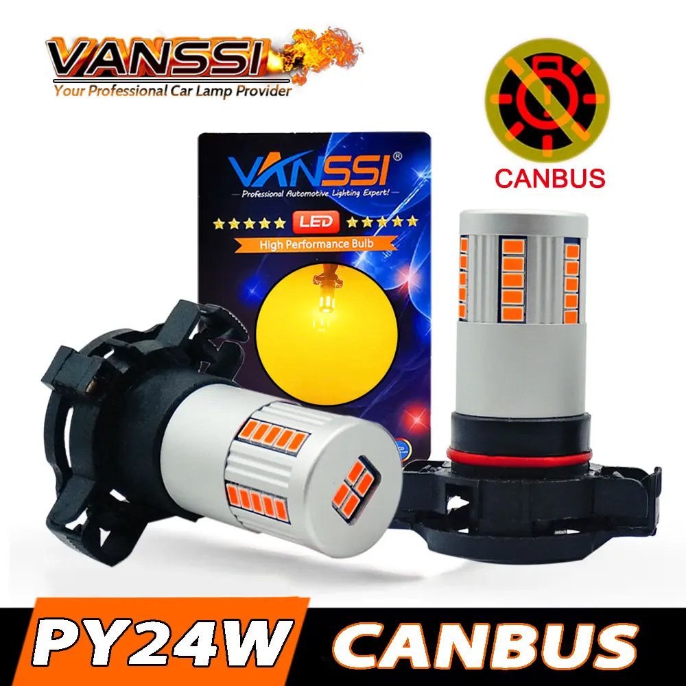 

2Pcs Canbus PY24W светодиодные лампы янтарный желтый 5200s нет Hyper Flash Совместимость с BMW передний сигнал поворота огни, +500% ярче