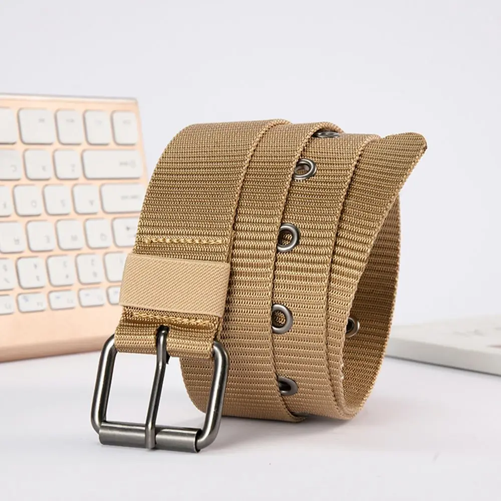 

Niche Unique Imitation Nylon Simple Fashion Design Solid Color Men Buckle Belts Canvas Belt Waist Belt Adjustable Waistband