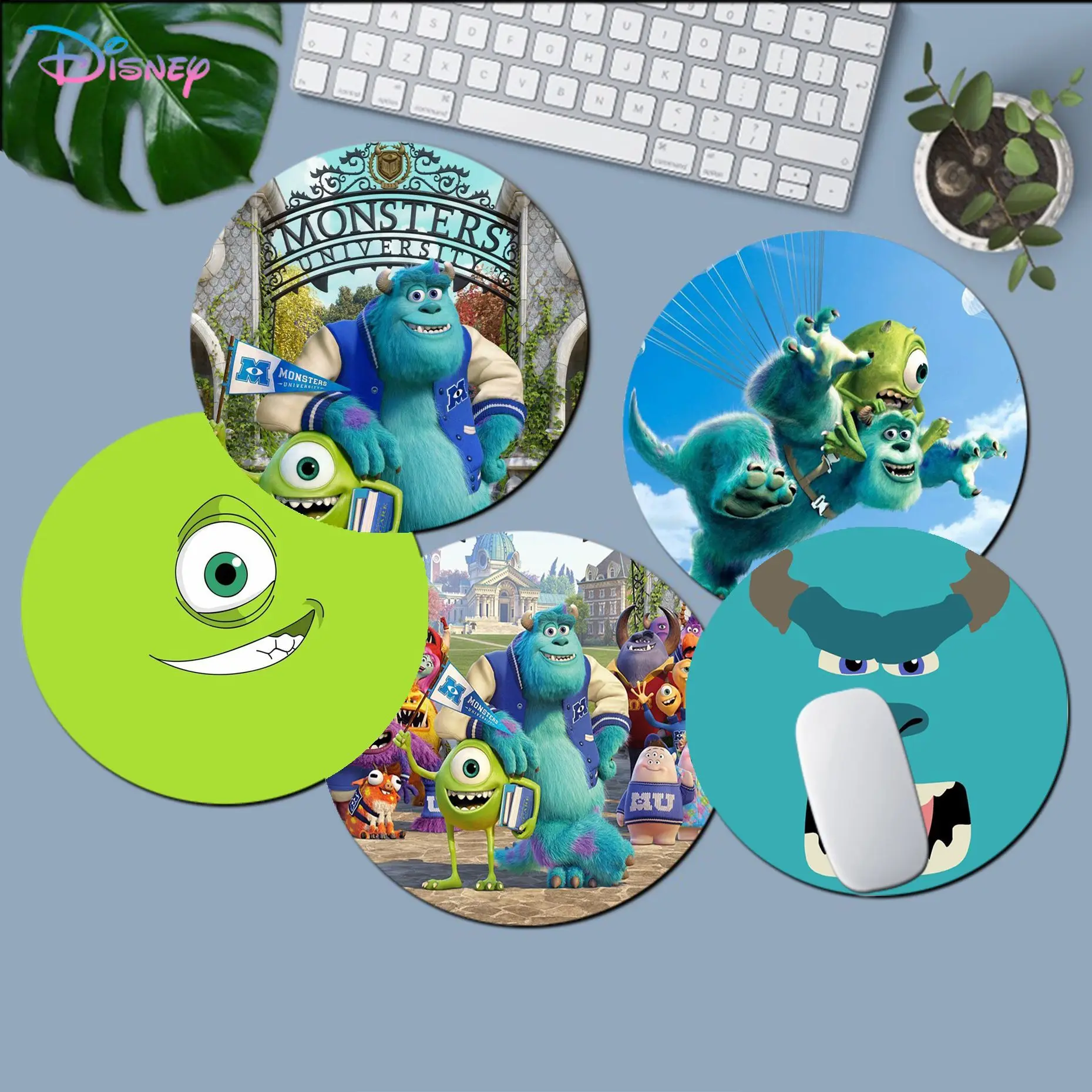 

Disney Monsters Inc Mousepad DIY Round Thickened Mouse Pad Oversized Gaming Keyboard Table Mat Desk Set Accessories Desktop Mat