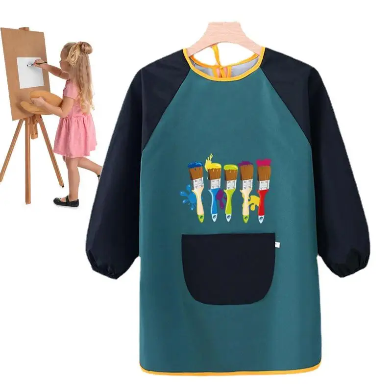 

Kids Art Apron Long Sleeve Polyester Painting Art Aprons Comfortable Adjustable Aprons Waterproof Kids Smocks For Pottery