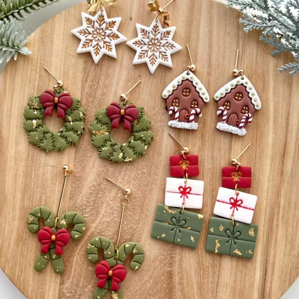 Festive Holiday Clay Cutter Set | Christmas & Winter Designs | Earring Crafting Tools