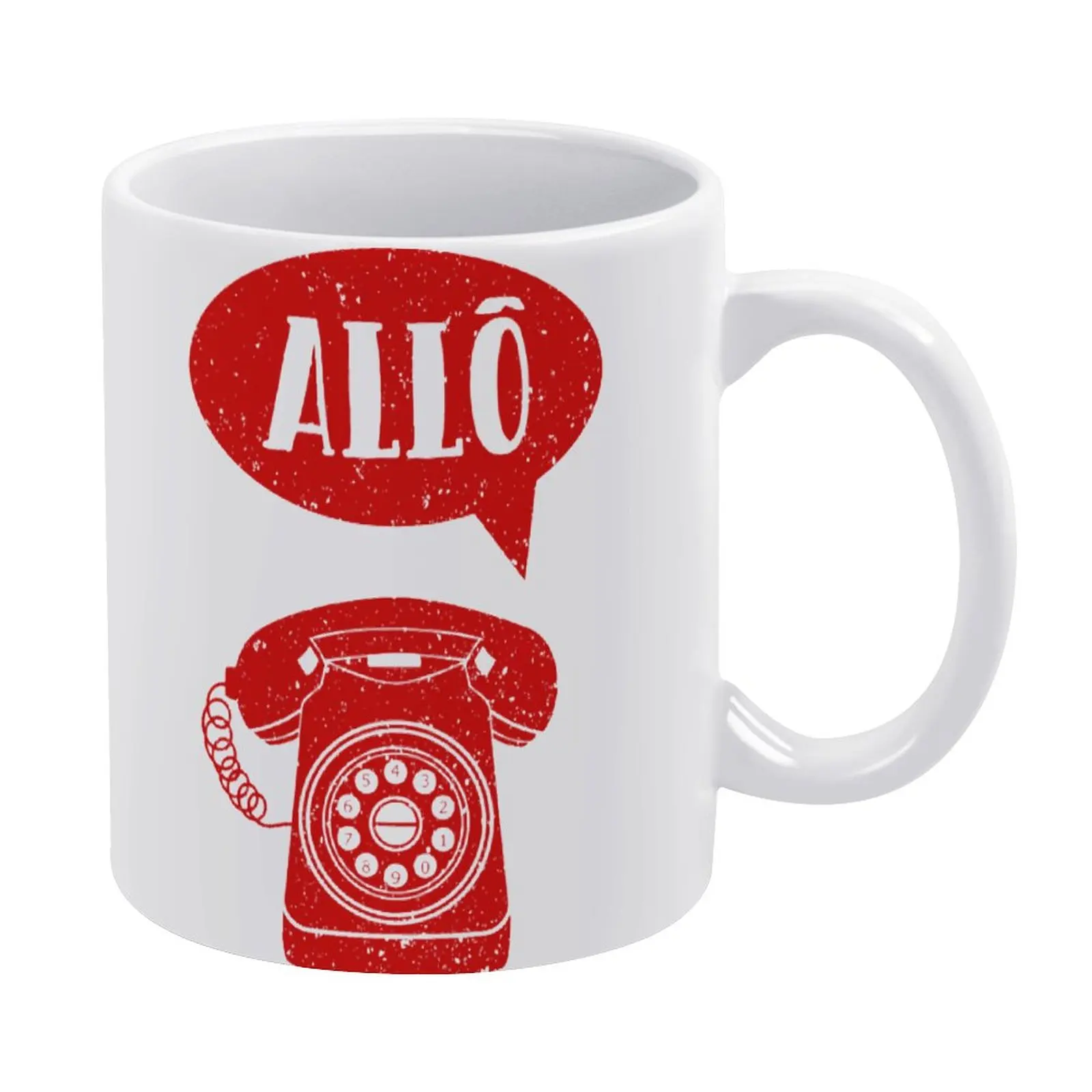

White Mug French Greeting Old Phone DIY Hot Sale Pottery and Porcelain Promo Funny Novelty Bottle Multi-function Cups Mug