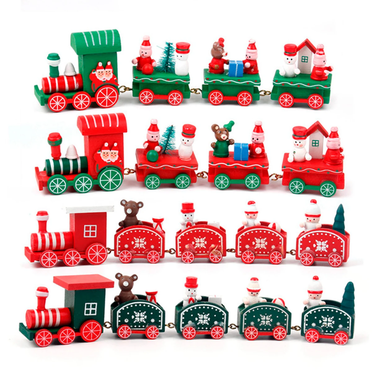 Christmas Plastic/Wooden Train Toy Merry Christmas Decor For Home Kids Gift Xmas Ornaments Navidad New Year
