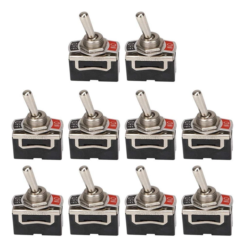 

Universal Rocker Toggle Switch AC125V 10A / AC250V 6A, 2 Pin SPST ON/Off Switch With Metal Bat