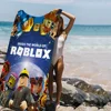 R-Roblox Game Cartoon Beach Towel Cute Kawaii Room Decor Bath Girls Children Hand Towels For Bathroom Shower 5