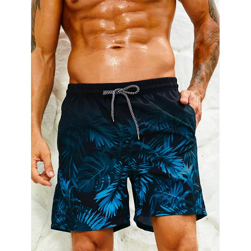 Plantes tropicales impression 3D conseil Shorts hommes surdimensionné surf cordon plage pantalons de sport maillots de bain maillots de bain troncs enfant vêtements