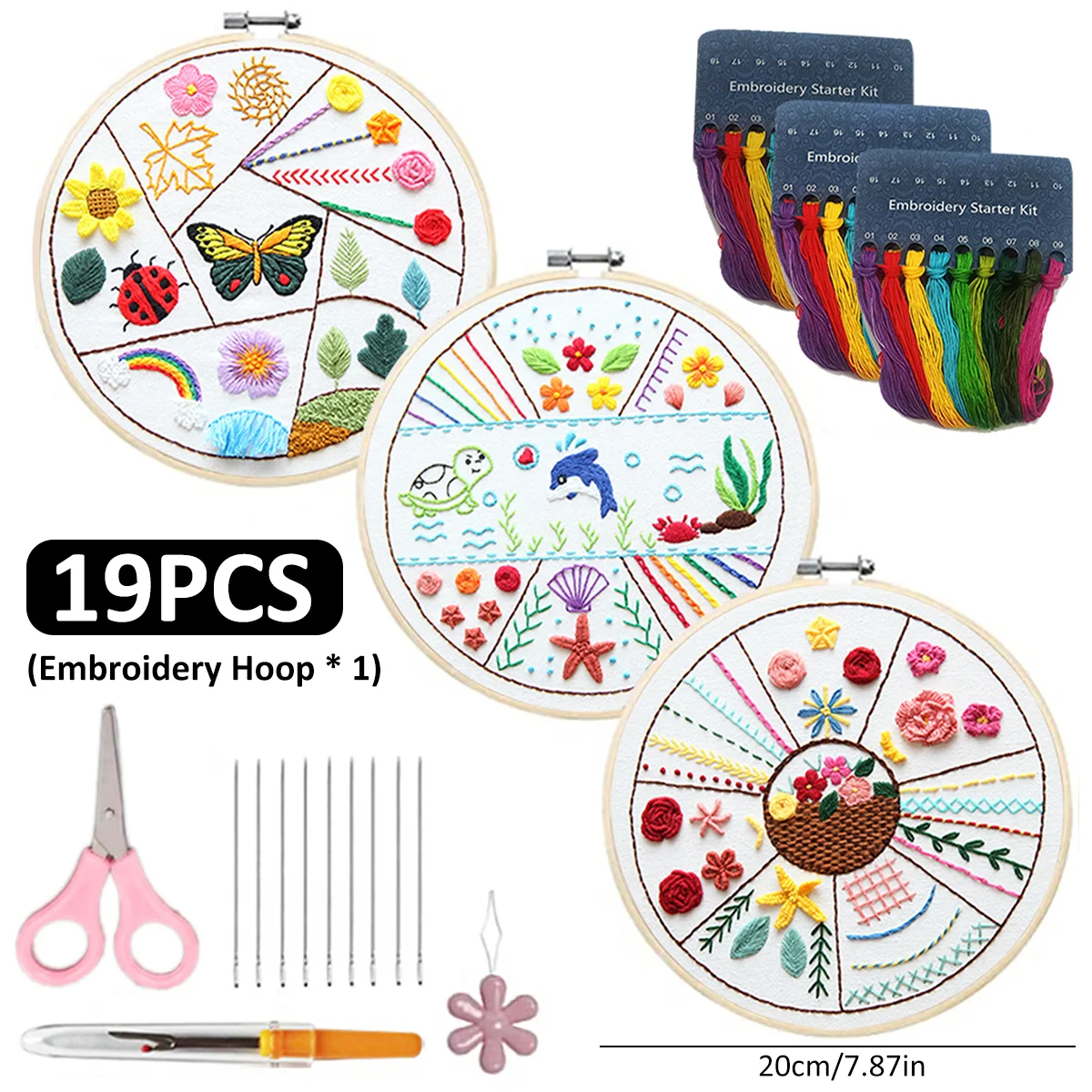 4 Sets Cat Embroidery Kit For Beginners With Printed Patterns, Hoops And  Instructions, Cross Stitch Sewing Practice Set, Suitable For Adult  Beginners