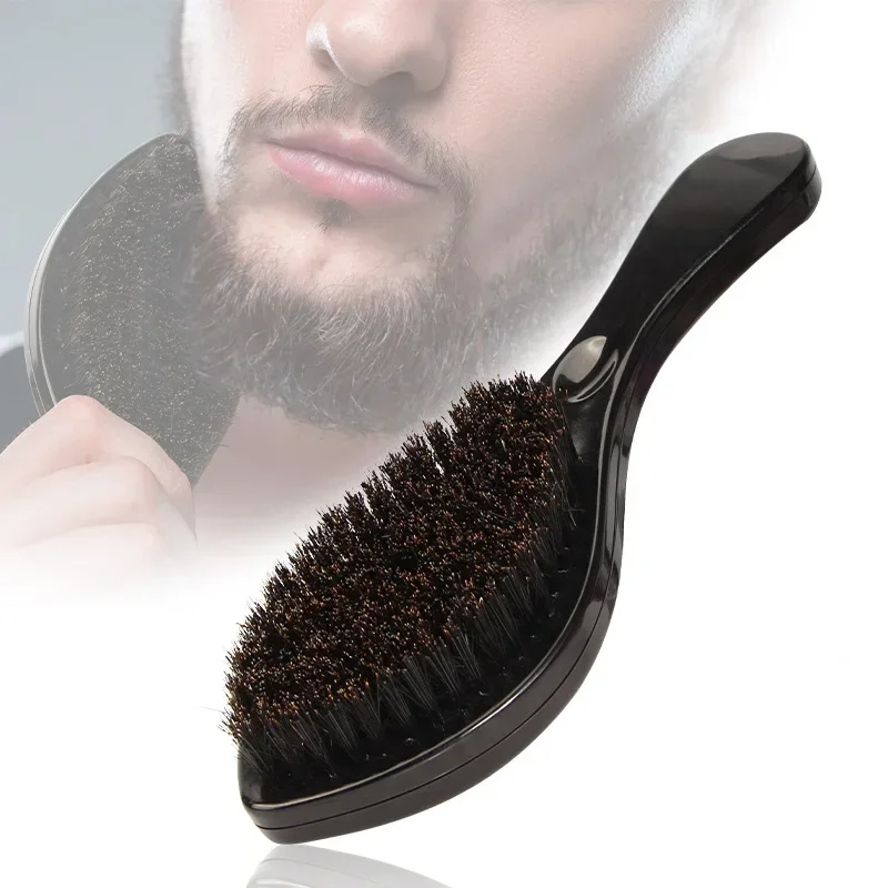 New MAN Hair Brush Boar Bristle For Men's Beard Shaving Comb Face Massage Facial Hair Cleaning Brush Wave Comb Drop Shipping 2