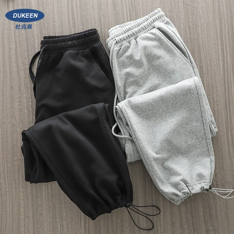 Dukeen Knitted Sweatpants Men's Casual Jogging Pants 2023 Autumn New Drawstring Sports Pants Men Trousers 2