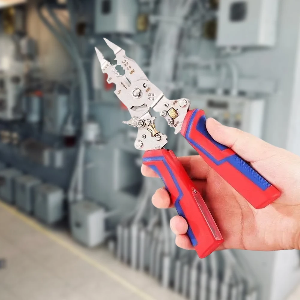 13-in-1 Foldable Decrustation Plier with Voltage Tester Wire Repair Tool Pliers Cable Scissors for Cutting and Pulling Wires