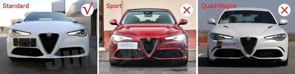 Auto-Heckstoßstangen-Lippen-Diffusor, Spoiler mit Auspuffspitzen für Alfa Romeo Giulia, nur Diffusor, Standard 2016–2019, PP, schwarze Karosserie-Kits – Detail 3