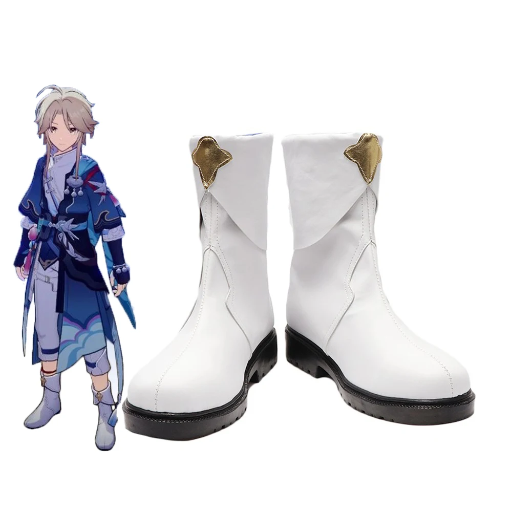 

Honkai Star Rail Cosplay Game Yanqing Performance Shoes White Short Boots Swordsman Anime Carnival Set Halloween Women Girl Men