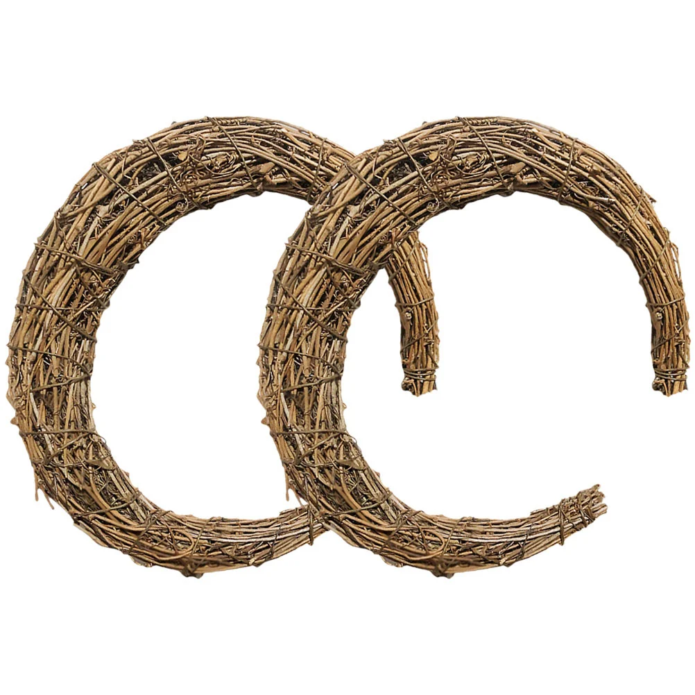 

Smilax Rattan Vine DIY Wreath Accessory Wire Frame Natural Floral Ring Moon Garland