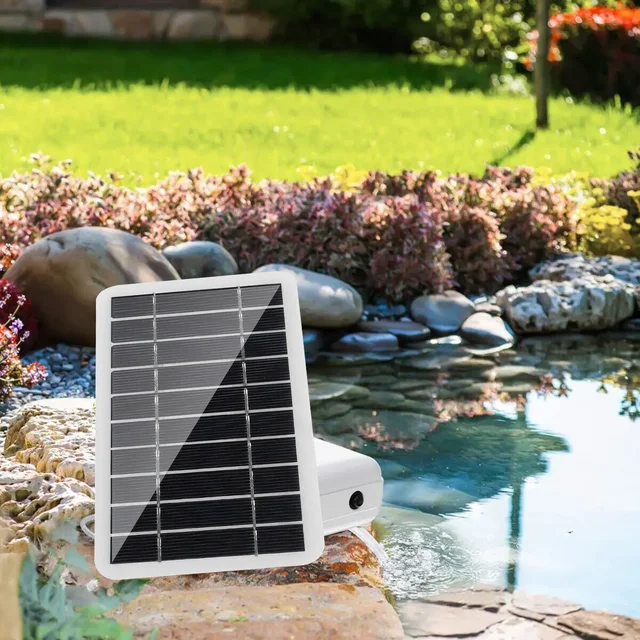 Pompa Solare Per Laghetto Da Giardino 50W, Con Filtro E Pietre Laviche, 1500 L/h