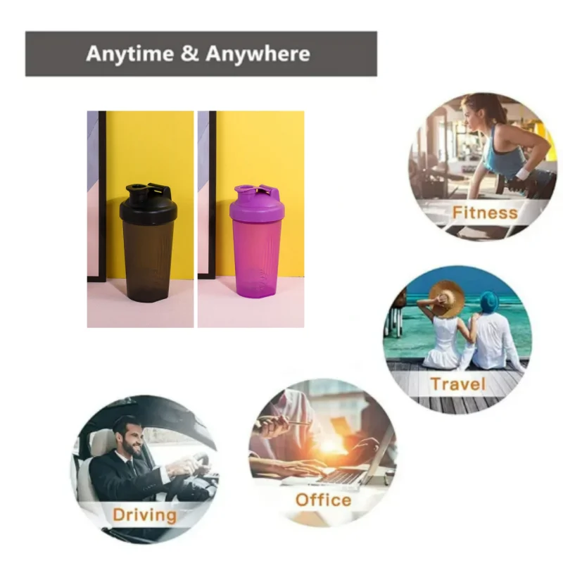 Sports Water Bottle Sports Water Cup Whey Protein Powder Mixing Bottle Fitness Gym Shaker Outdoor Portable Plastic Drink Cup