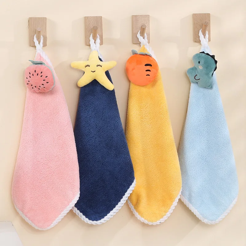 

Hand Towels Hand Towel Hanging Cute Quick Dry Absorbent Microfiber Towels Cleaning Cloth Rag Handkerchief for Kitchen Bathroom