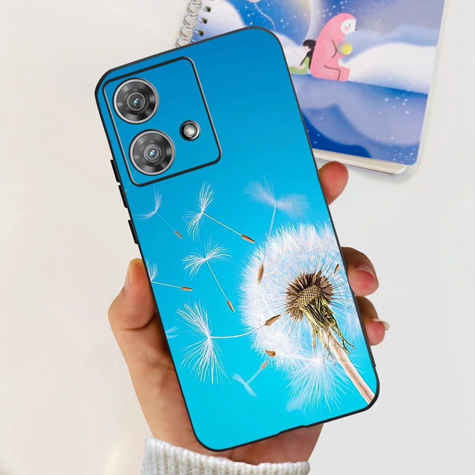 Cute Cat & Butterfly Soft Silicone Phone Case for Motorola Edge 40 Neo - Stylish Protective Back Cover