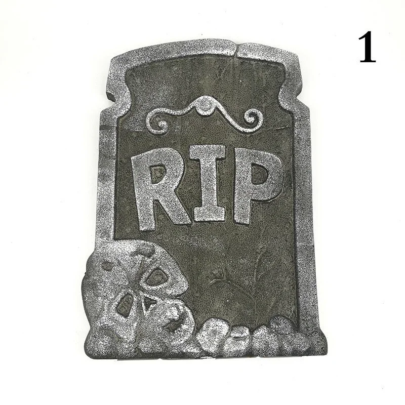 Foam Tombstone Decoration Haunted House RIP Stone Horror Props Party Decoration Skull Tombstone Garden Decoration