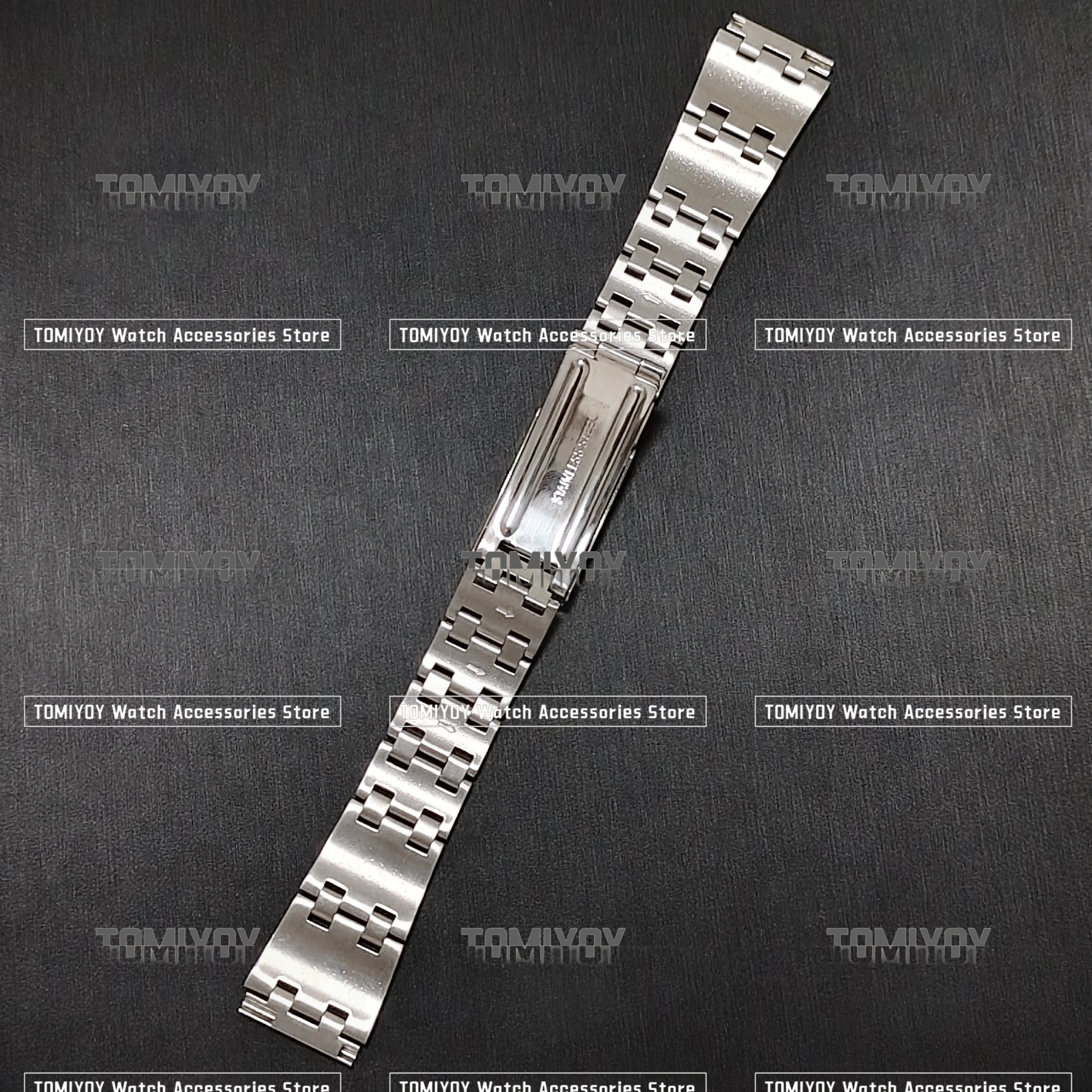 Vintage All Brush Silber Edelstahl Uhrenarmband Armband Silber Passend für Seiko 6139 6138 Uhr – Detail 7