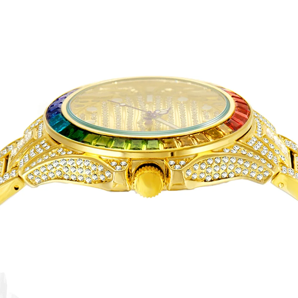 Full AAA Iced Out Diamond Watch for Men Fashion Quartz Mens Watches Waterproof Hip Hop Male Clock Reloj Hombre Relogio Masculino