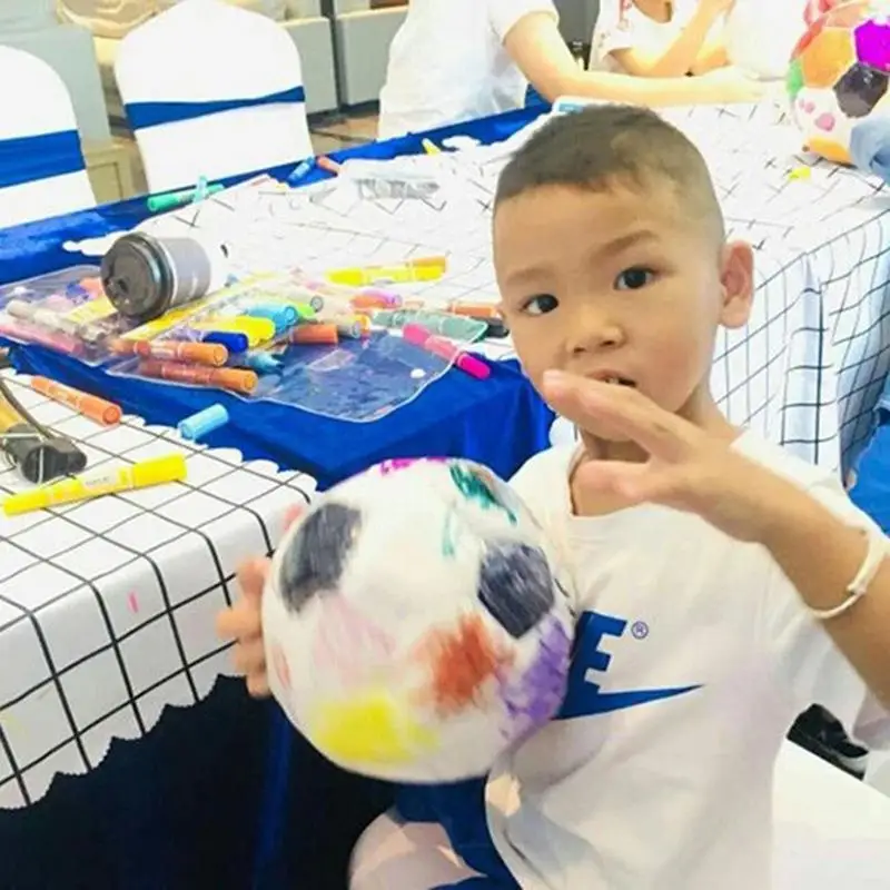 Creative DIYs Graffiti Football White Ball 18/21.5/20cm Soccer Enhance Parent-child Interaction For Kids Adult Friendship Gifts