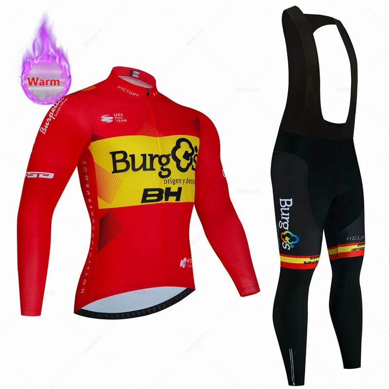 Burgs-Winter Warm Thermal Fleece Cycling Clothes Set Bicycle Jersey Sports Riding MTB Bike Clothing BH, cycling jersey, cycling suit, cycling jersey set