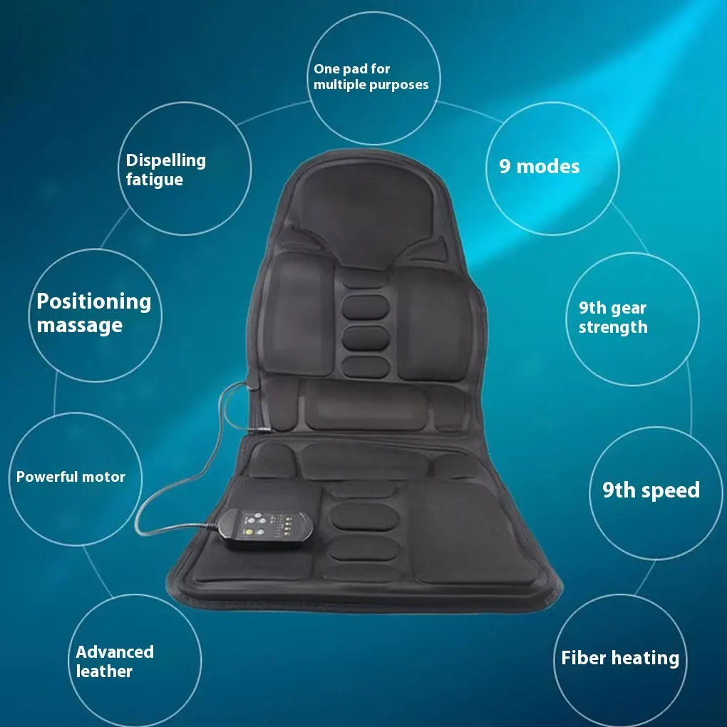 Electric Back Massager Infrared Full-Body Massage Chair Cushion Heating Vibrator Car Home Office Lumbar Neck Mattress Chair Mat