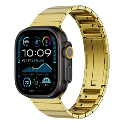Premium Stainless Steel Watch Band Bracelet Strap - Adjustable and Elegant for S10 46-42 44 45 49mm (Gold)