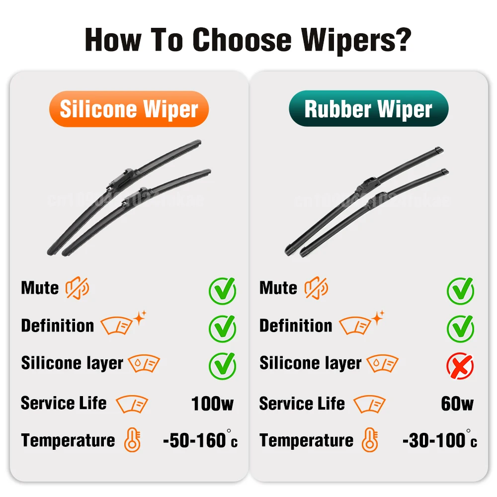 Silicone & rubber  Front Wiper Blades Set For Mazda 6 Mazda6 2018 - 2023 Windshield Windscreen Window Brush 24"+18" 3