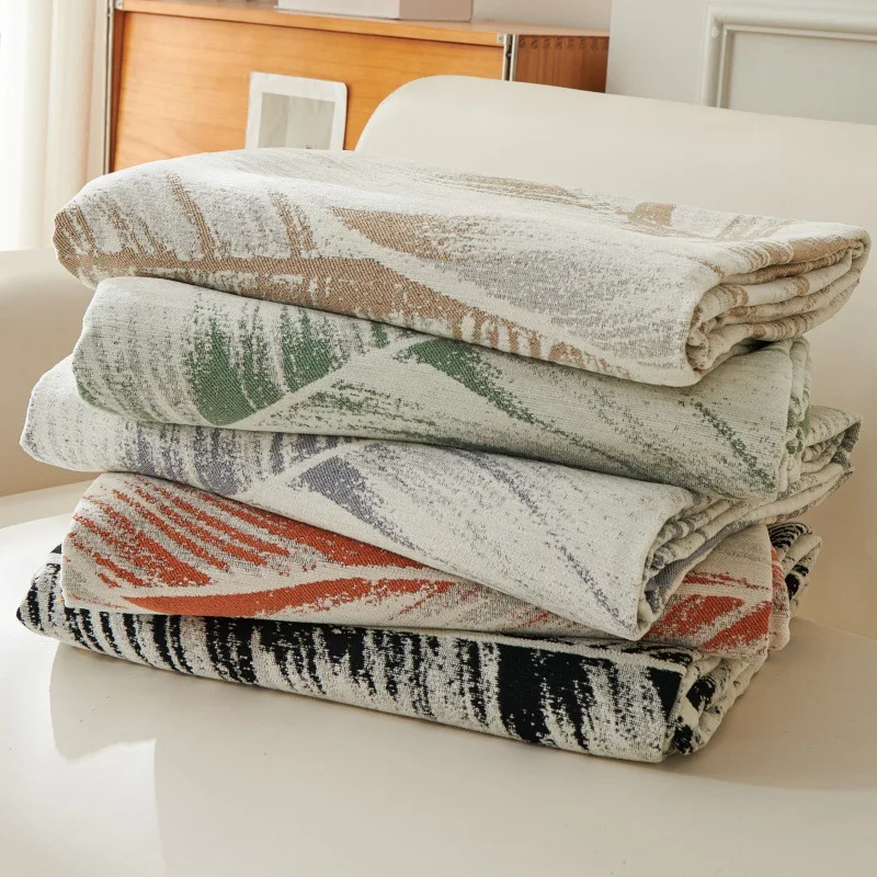 Chenille Floral Sofa Towel with Tassels Four Seasons Universal Anti-slip Camping Picnic Blanket Relax Beach Mat Couch Cover