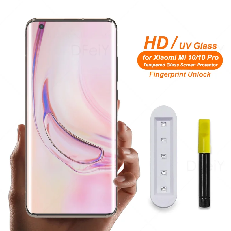 

Защитное стекло с полным покрытием UV для Xiaomi Mi 10, Защита экрана для Mi 10 Ultra, Mi 10 S, Mi 10 Pro, закаленное стекло, защитная пленка