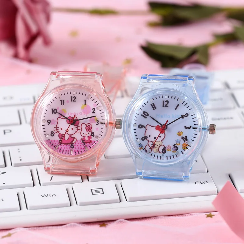 Hello Kitty Smart Watch Electronic Watch Cute Led Sports Waterproof  Children Cartoon Quartz Wrist Watch Girls Silica Gel Clocks - T-shirts -  AliExpress