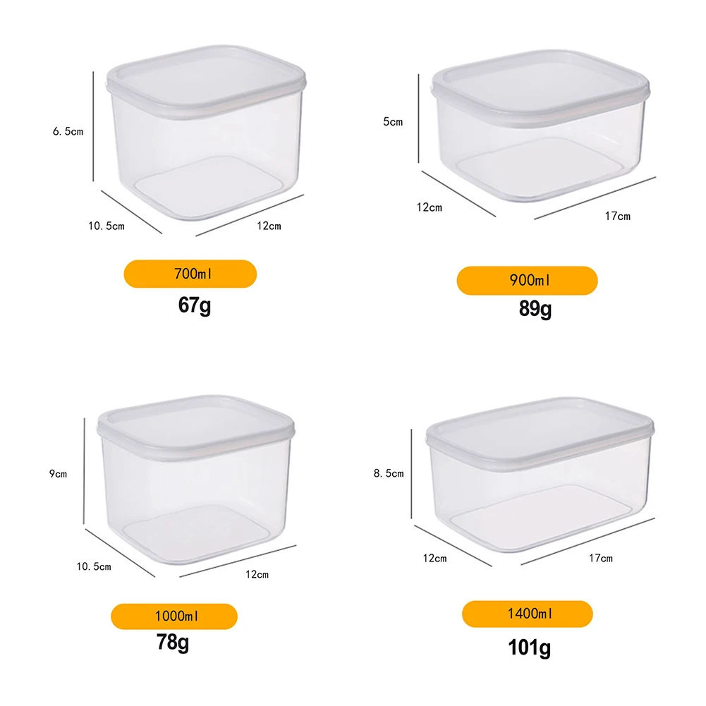 Food Containers Storage Boxes Plastic Transparent Food Canister Kitchen Storage Keep Fresh Box For Microwave Freezer Food Contai 5