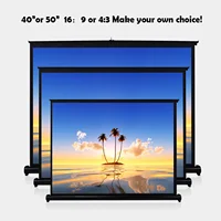 50 Inch 4:3/16:9 Projector Screen Portable HD Projection Screen Foldable Wall Mounted for Home Theater Office Movies