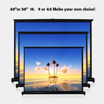 Schermo per proiettore da 50 pollici 4:3/16:9 Schermo per proiezione HD portatile pieghevole montato a parete per film di uffici Home Theater