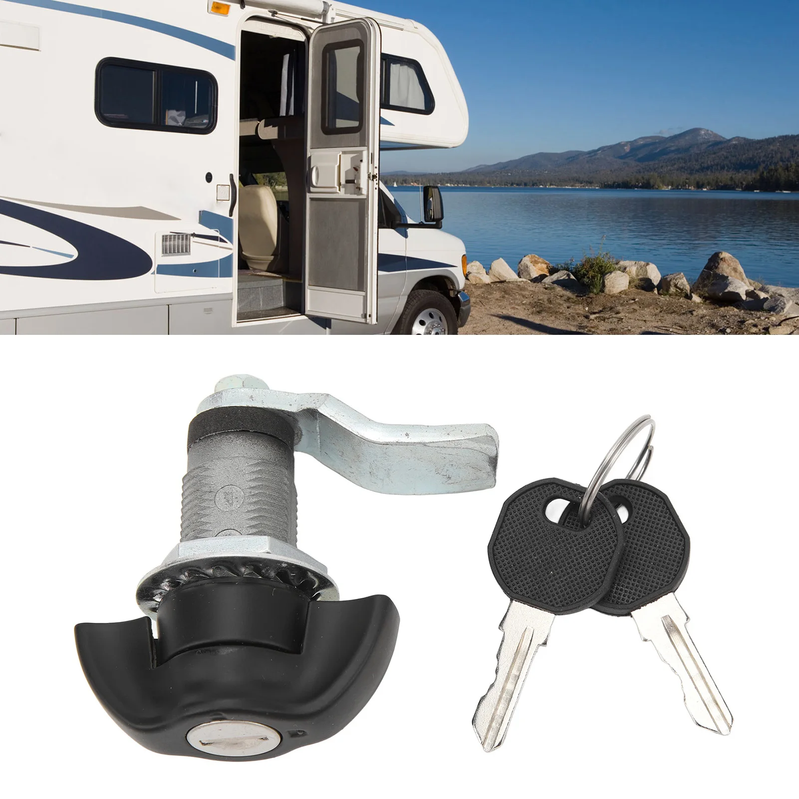 Cerradura de leva cilíndrica con 2 llaves, cerradura de leva Tubular de bloqueo seguro para RV, Camping, gabinete de coc