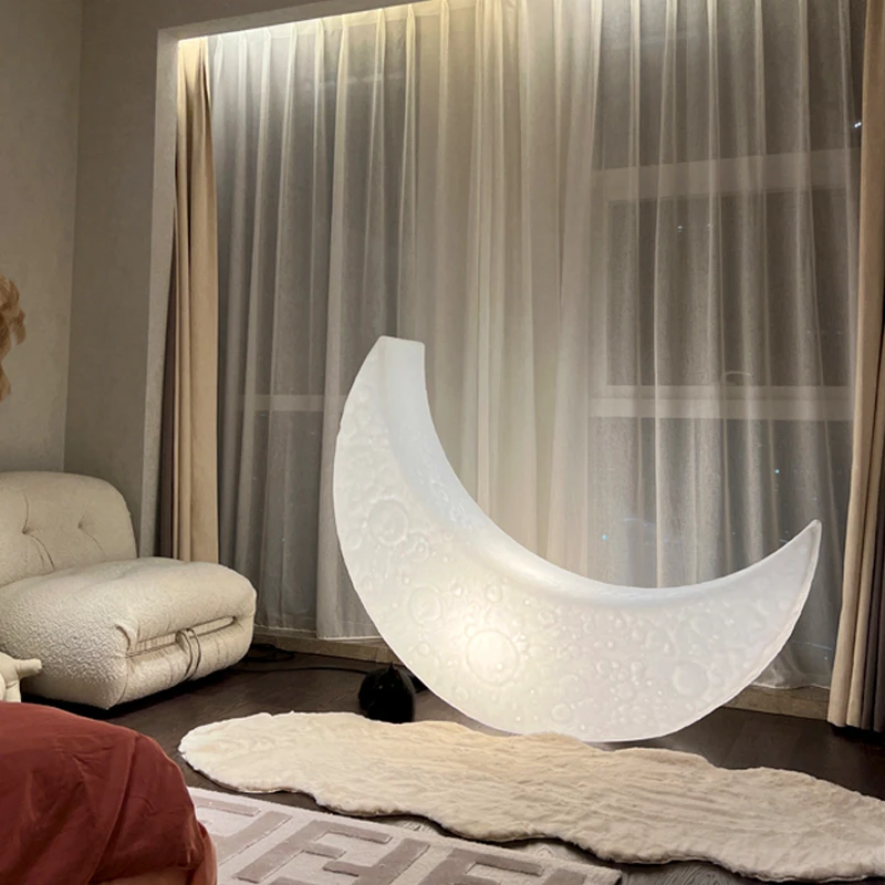 

Italian Designer Moon Floor Lamp Living Room Dining Photography Modern Outdoor Waterproof Floor Lights Interior Decor Lighting