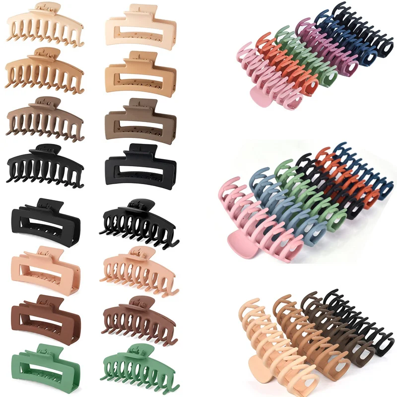 

Square Frosted hair claw for women Candy Colors hair clip girls Geometric Simple Personality Hairgrips Hair Accessories Korean