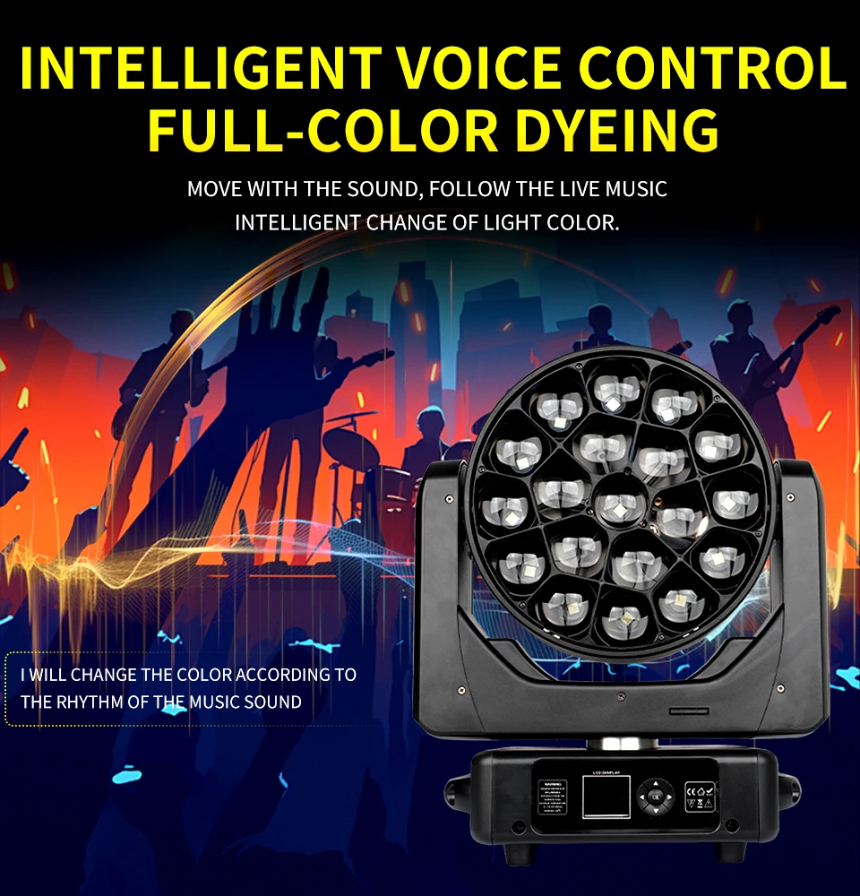 19x40W Bee Eyes RGBW 4in1 Zoom Wash Moving Head Light Led Wash Beam Moving Head
