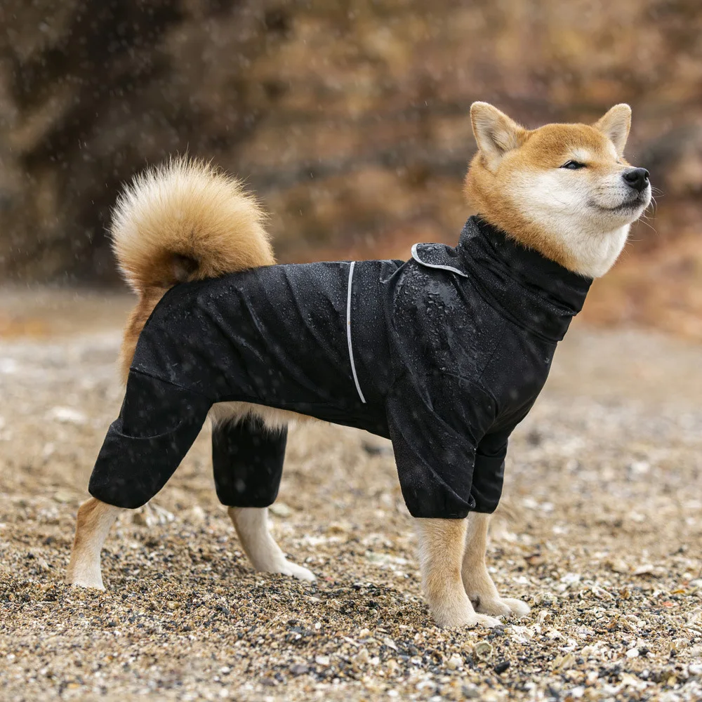 

Medium And Large Dog Raincoat Labrador Golden Retriever Shiba Inu Four Feet Waterproof Pet Dog Clothes Charge Clothes