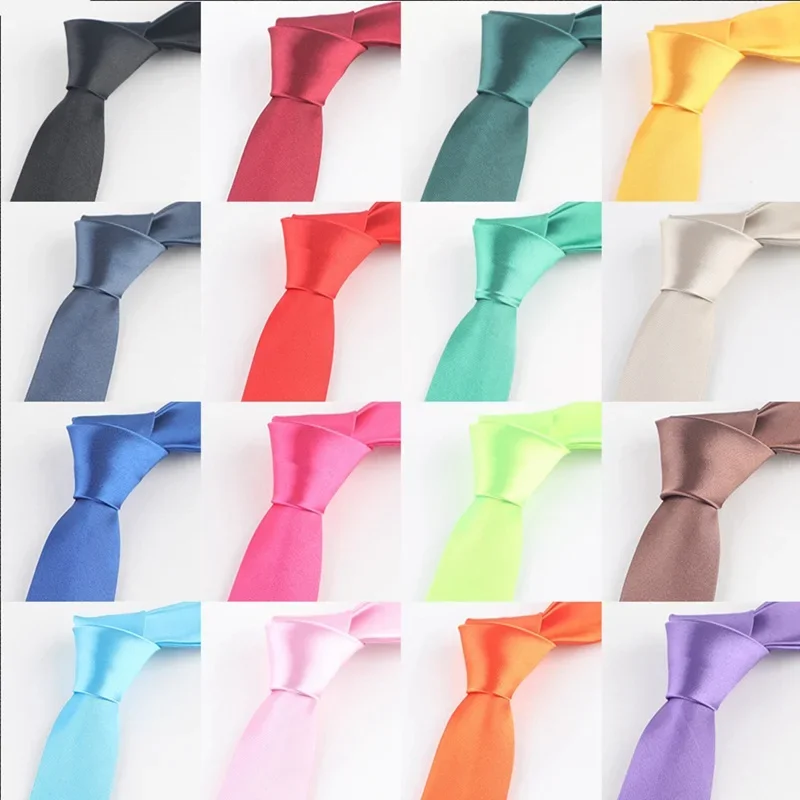 Mans Slim Skinny Tie for Men Jacquard Woven Solid Orange Red Purple Black Ties Wedding Necktie Women Accessories Corbatas Par