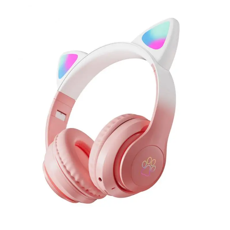 Casques d'oreille de chat sans fil Bluetooth Écouteurs LED pour