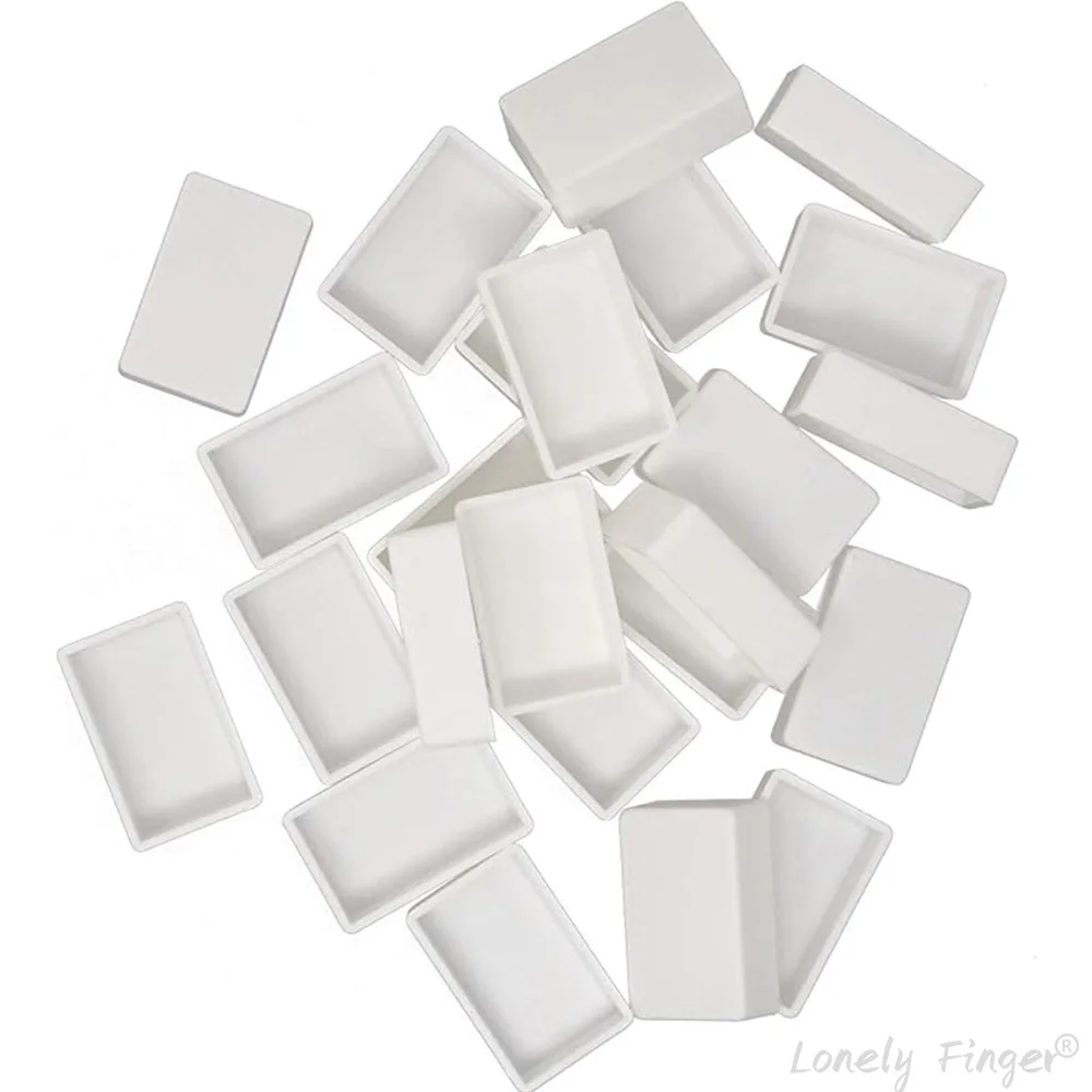 24/50/100Pcs 수채화 물감 흰색 플라스틱 3.2ml 페인트 상자에 대 한 빈 전체 팬 DIY 수채화 오일 아크릴 그림 팔레트