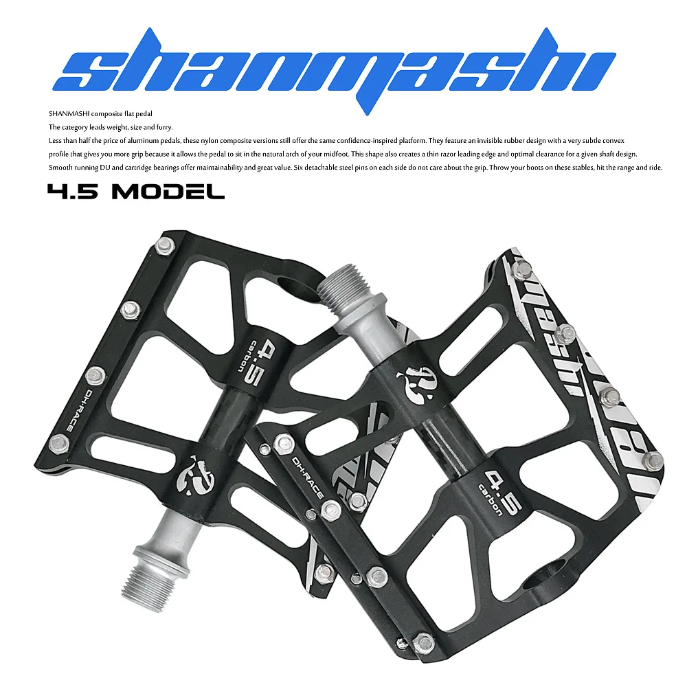 

SHANMASHI Carbon Fiber Tube Bicycle Pedals MTB Lightweight 322g/Pair Pedal Aluminum Alloy Cycling Ultralight Bike Accessories