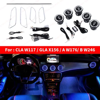 Per Mercedes Benz AMG A CLA GLA W176 W117 W156 W246 Turbina Air Vent 12/256 Colori Luce Ambientale Bluetooth di Controllo LED Auto