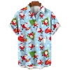 Xmas New Year Gingerbread Christmas Hawaiian Shirt Men's 3D Snowman Print Street Short Sleeved Loose Clothes For Women Clothing 5