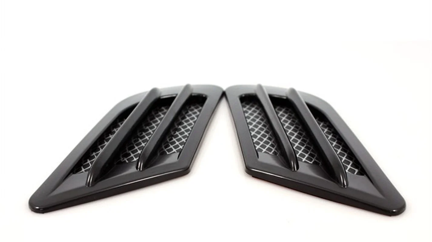 2Pcs/Set Car Styling 3D Fake Vents Decorative Outlet Side Stickers Car Side Air Flow Vent for Fender Hole Cover Intake Grille