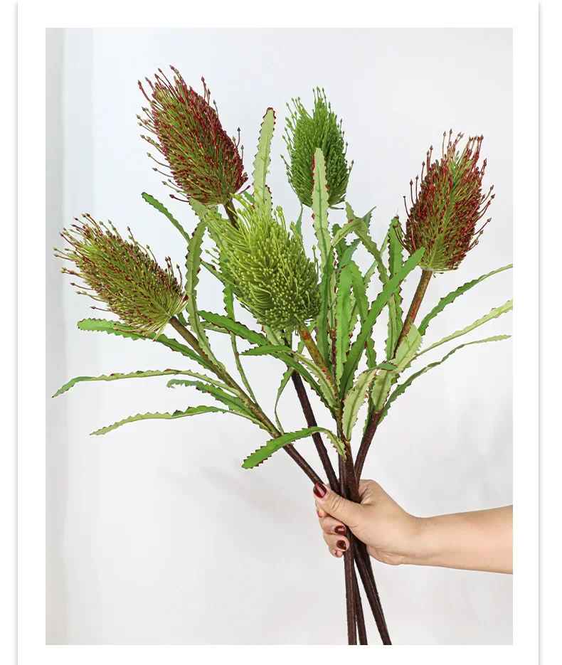Description Picture 6 of itemArtificial Plants Silk Fake Flowers Auditorium Decor Red Black Stupa Flower Branches Simulation Green Plant Balcony Decoration