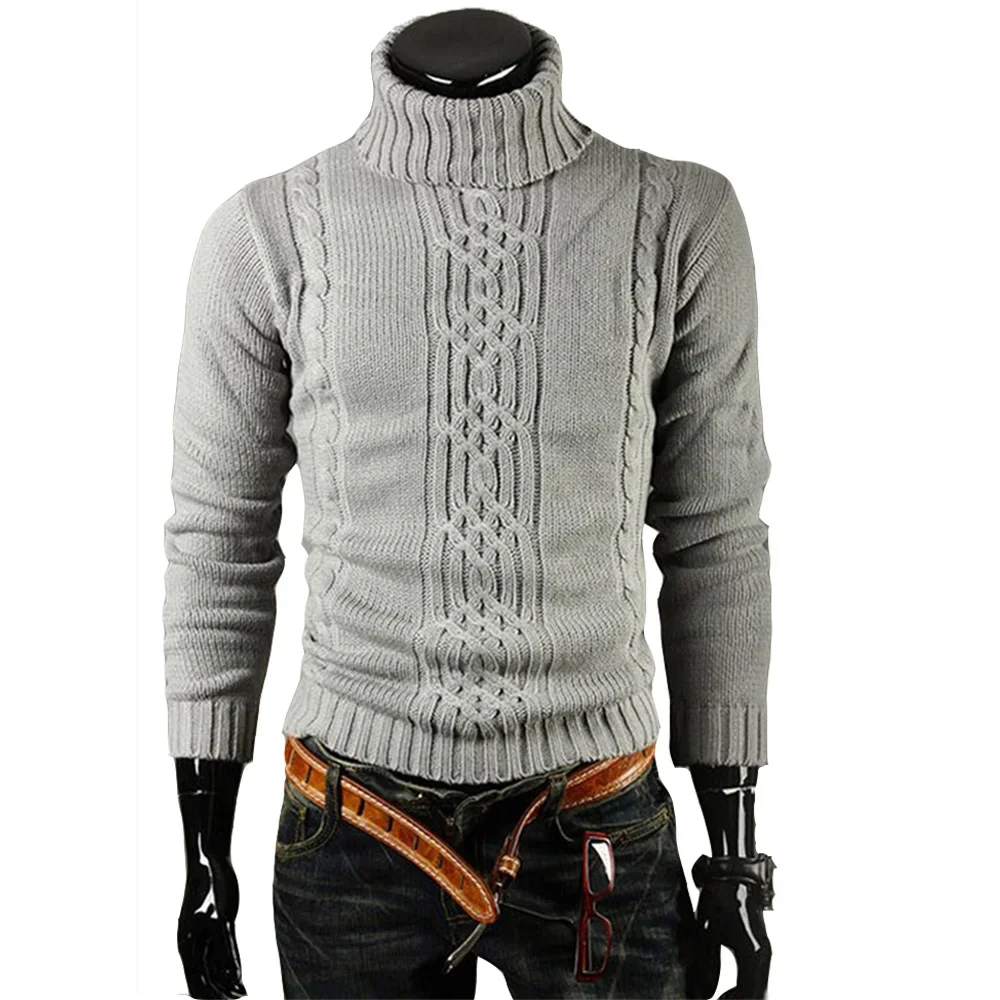 High Quality Men's Turtleneck Sweater Long Sleeve Warm Turtleneck Sweater